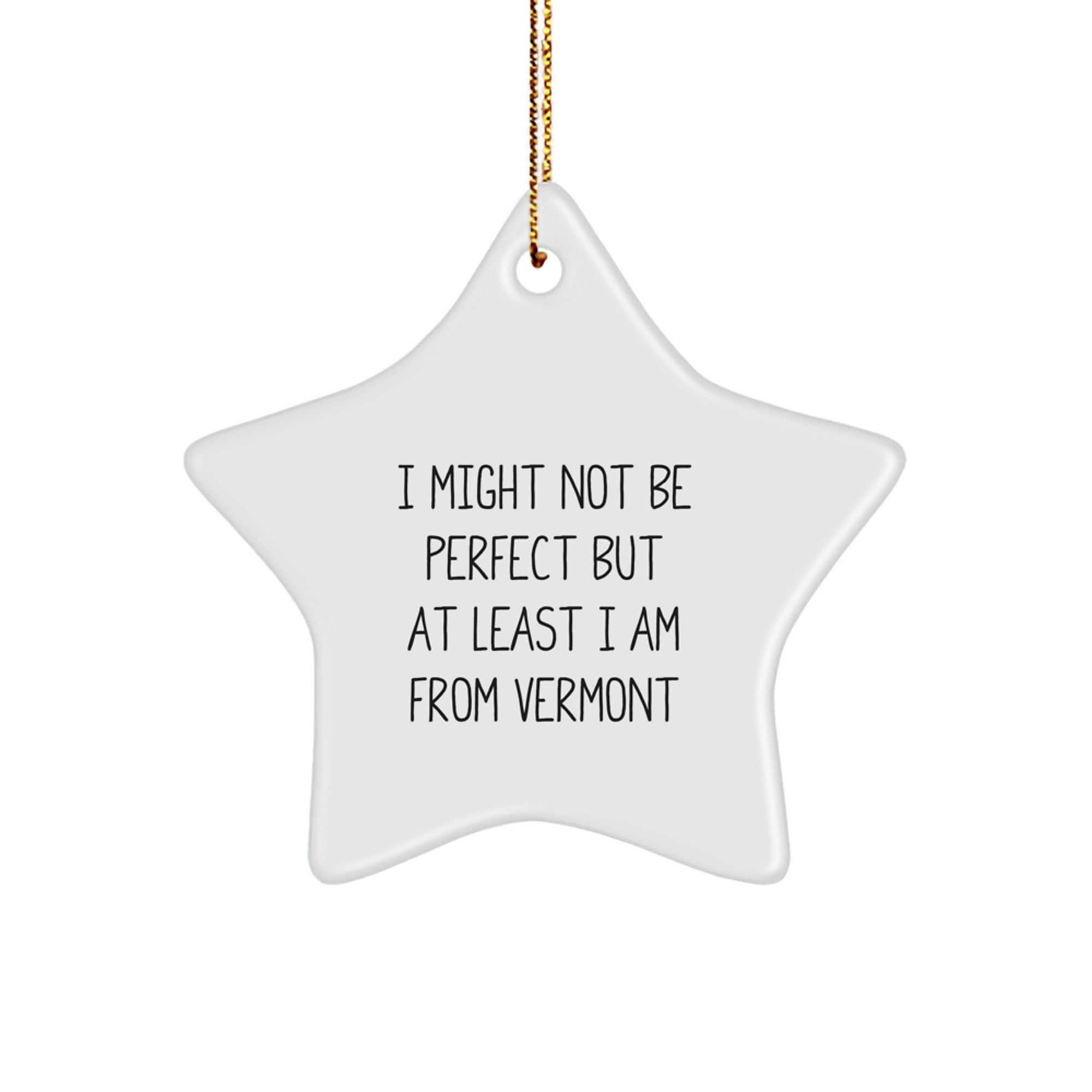 Funny Vermont Gifts from Family to Friends, Unique Star Ornament for Christmas, 'I Might Not Be' Decoration - Image 1