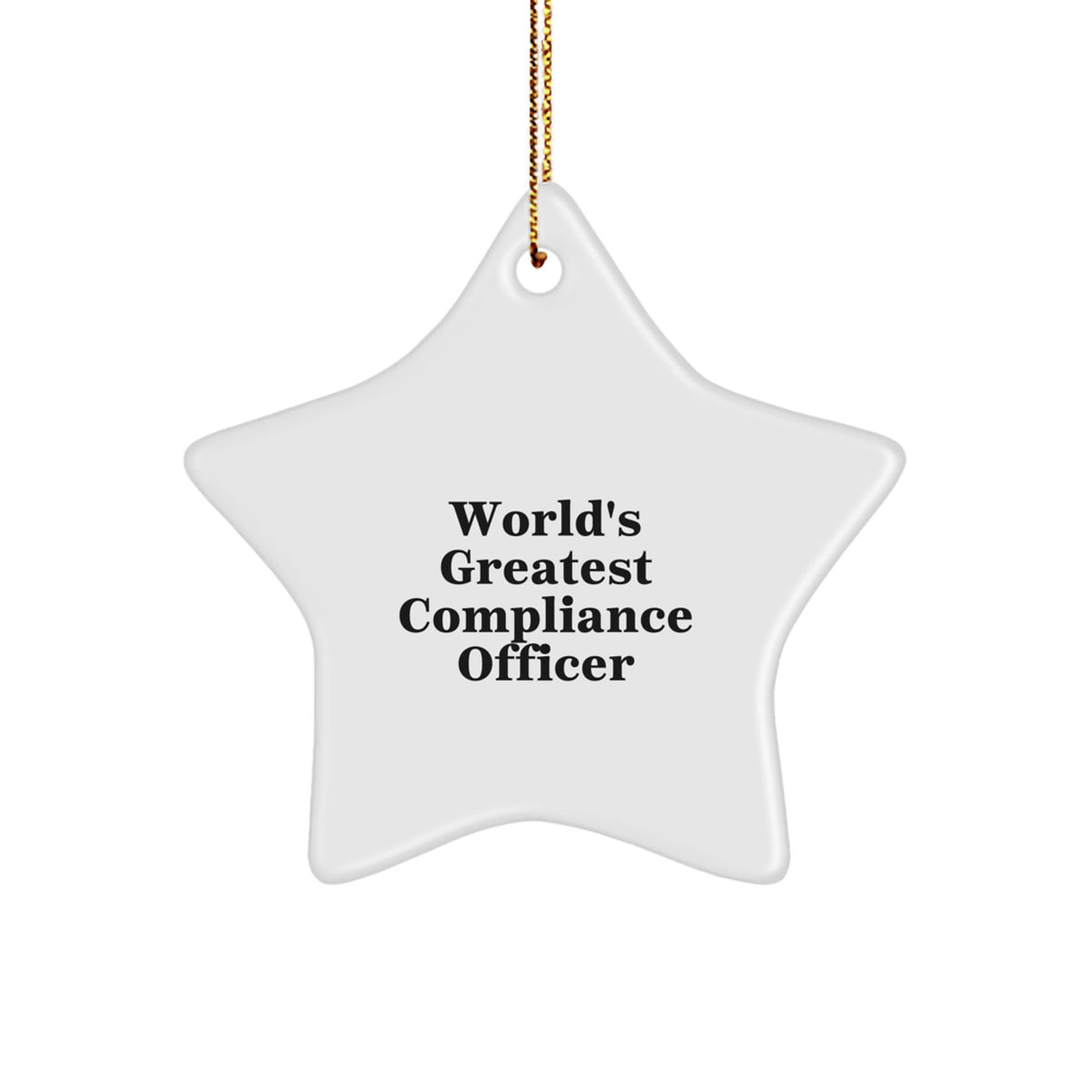 Funny Compliance Officer Gifts from Family, Unique Star Ornament for World's Greatest Compliance Officer, Christmas Decorations - Image 1