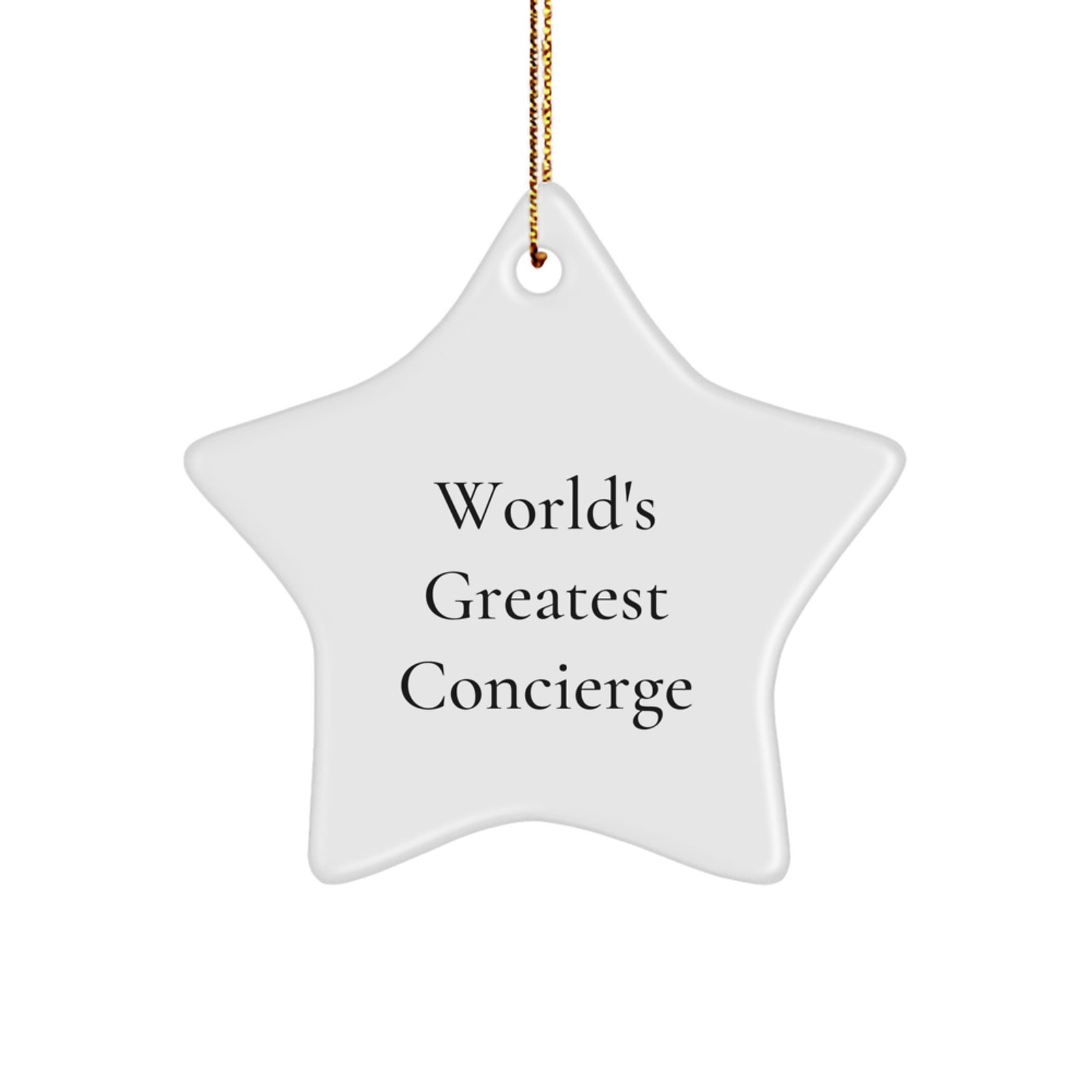 World's Greatest Concierge Funny Quote Star Ornament Gifts from Friends for Christmas - Image 1