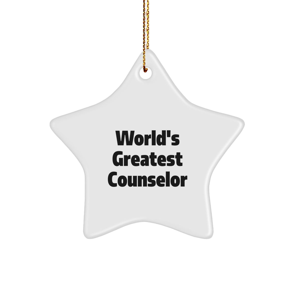 Funny Counselor Gifts from Friends, World's Greatest Counselor Star Ornament for Counselor, Unique Christmas Unique Gifts for Men - Image 1