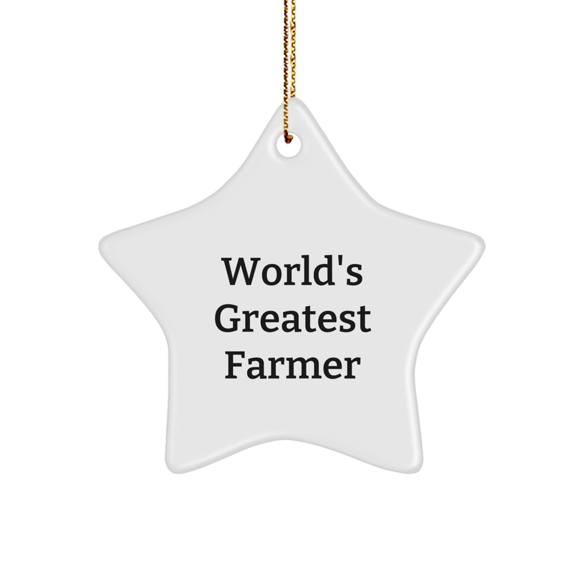 Funny Farmer Star Ornament Gifts from Men to Women Family Friends - World's Greatest Farmer Star Shaped Christmas Unique Decor - Image 1