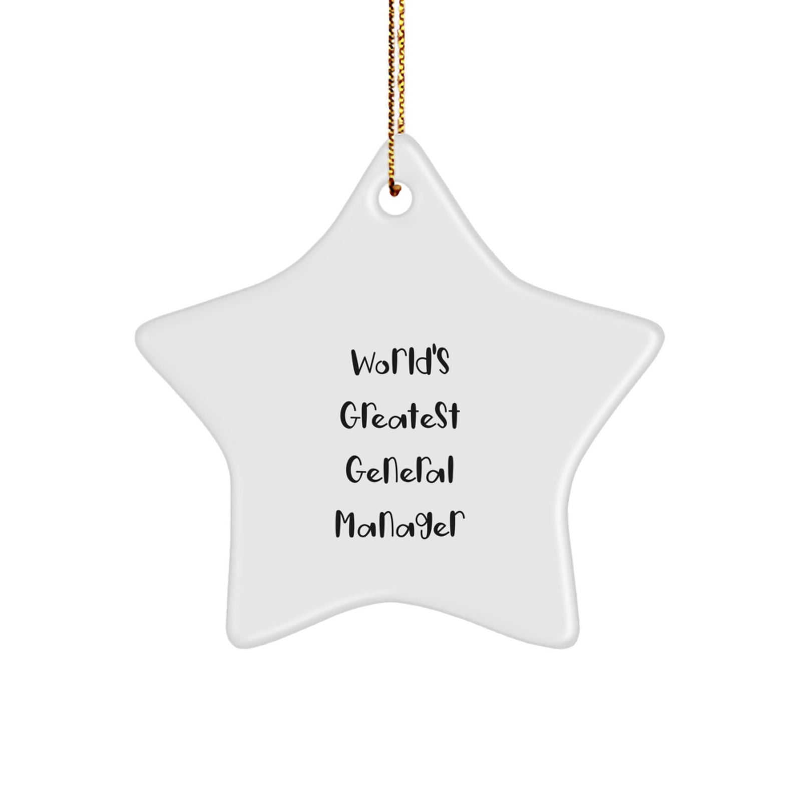 Fun 'World's Greatest General Manager' Star Ornament, Ideal Gifts for General Manager, Christmas Unique Gifts from Family, Friends, Coworkers, Men, Women, General Manager Appreciation Day - Image 1
