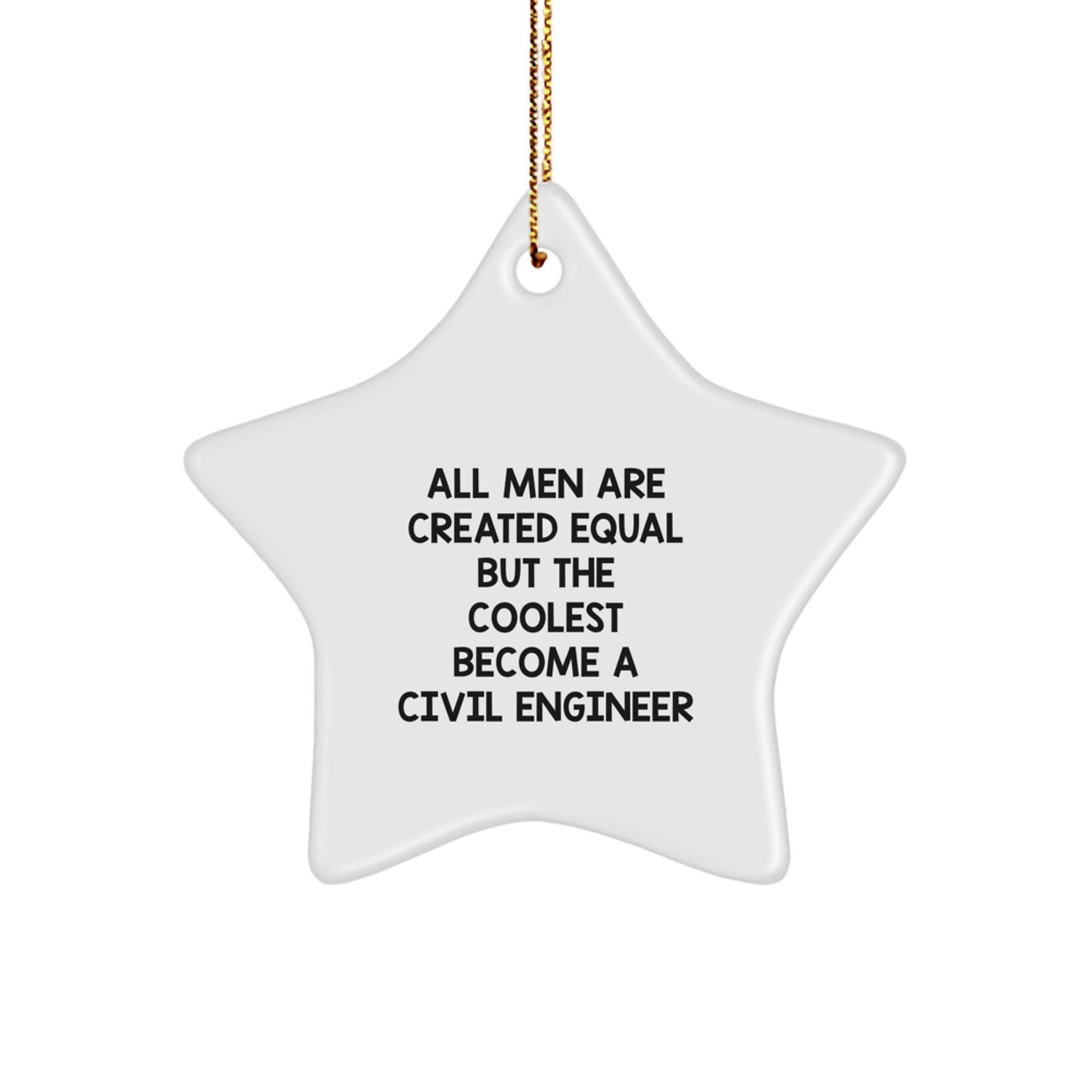 Funny Civil Engineer Star Ornament Gifts from Men for Christmas Unique - Image 1