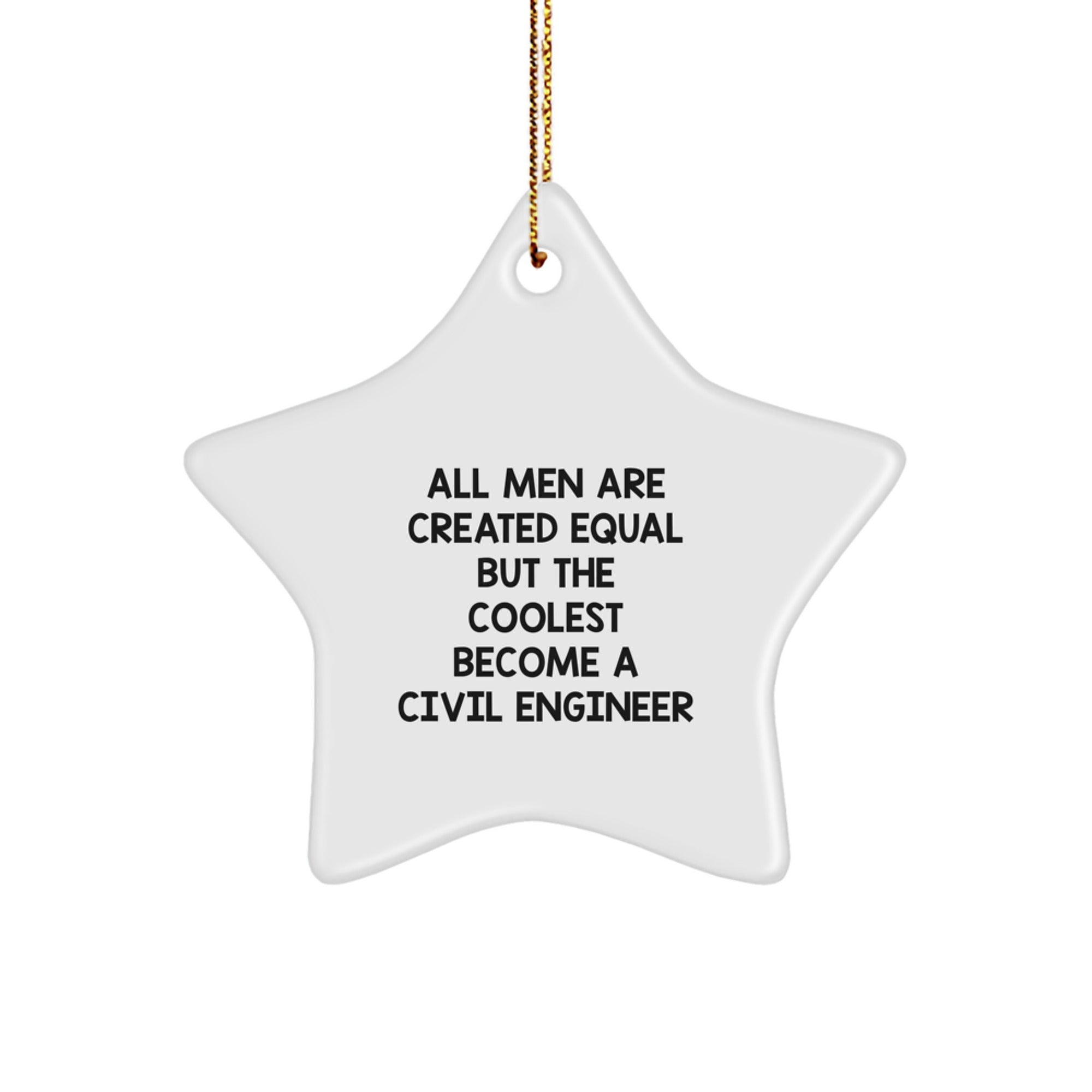 Funny Civil Engineer Star Ornament Gifts from Men for Christmas Unique - Image 1