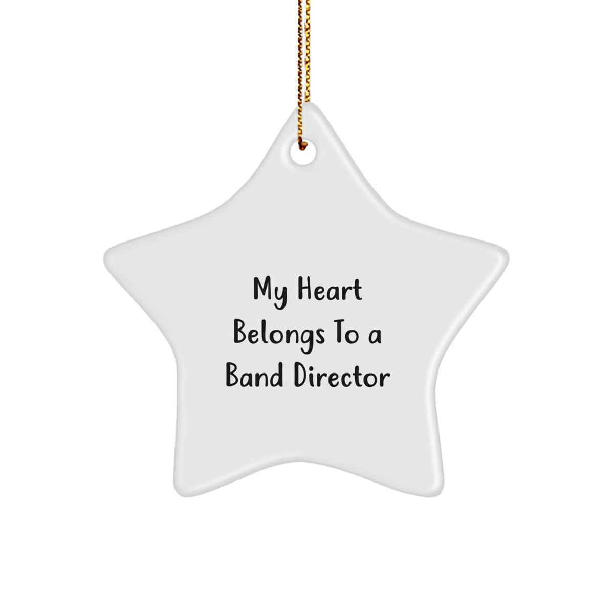 Funny Band Director Gifts from Men to Women Star Ornament for Christmas Unique Presents with My Heart Belongs To A Band Director Quote - Image 1