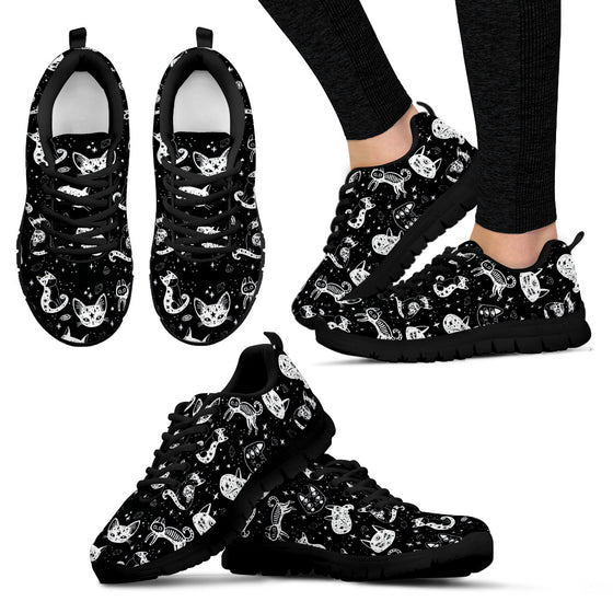 Black & White Kitties Sneakers