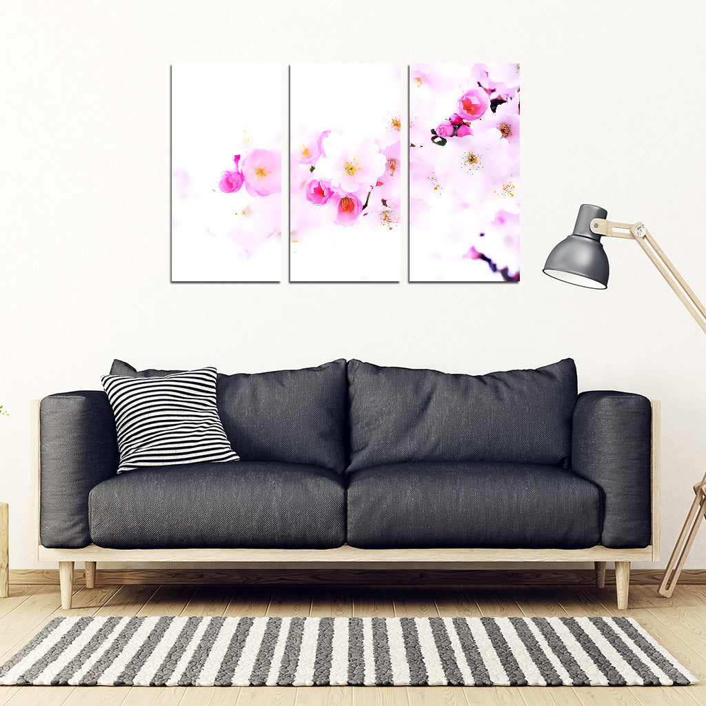 Japanese Cherry Blossoms 3 Piece Framed Canvas