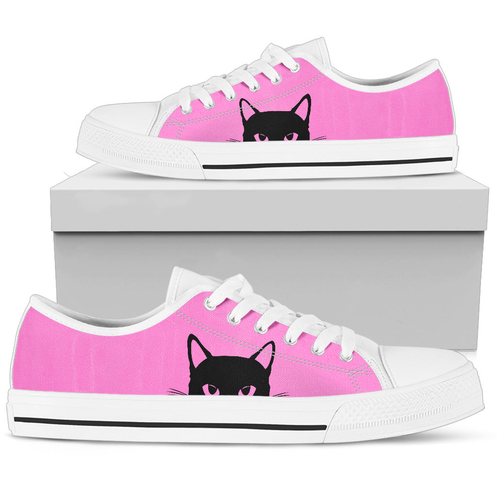 Sneaky Kitty - Pink Low-Top