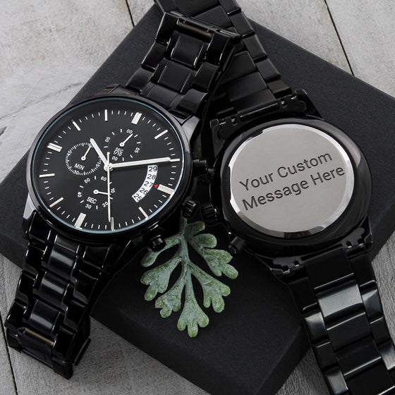 Custom Engraved Chronograph Watch With Your Personal Message