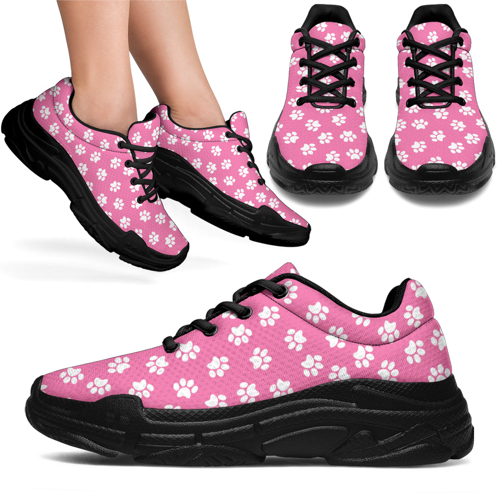 Pink Paw Print Chunky Sneakers