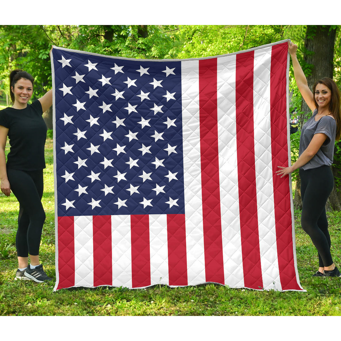 US Flag Design Premium Quilt