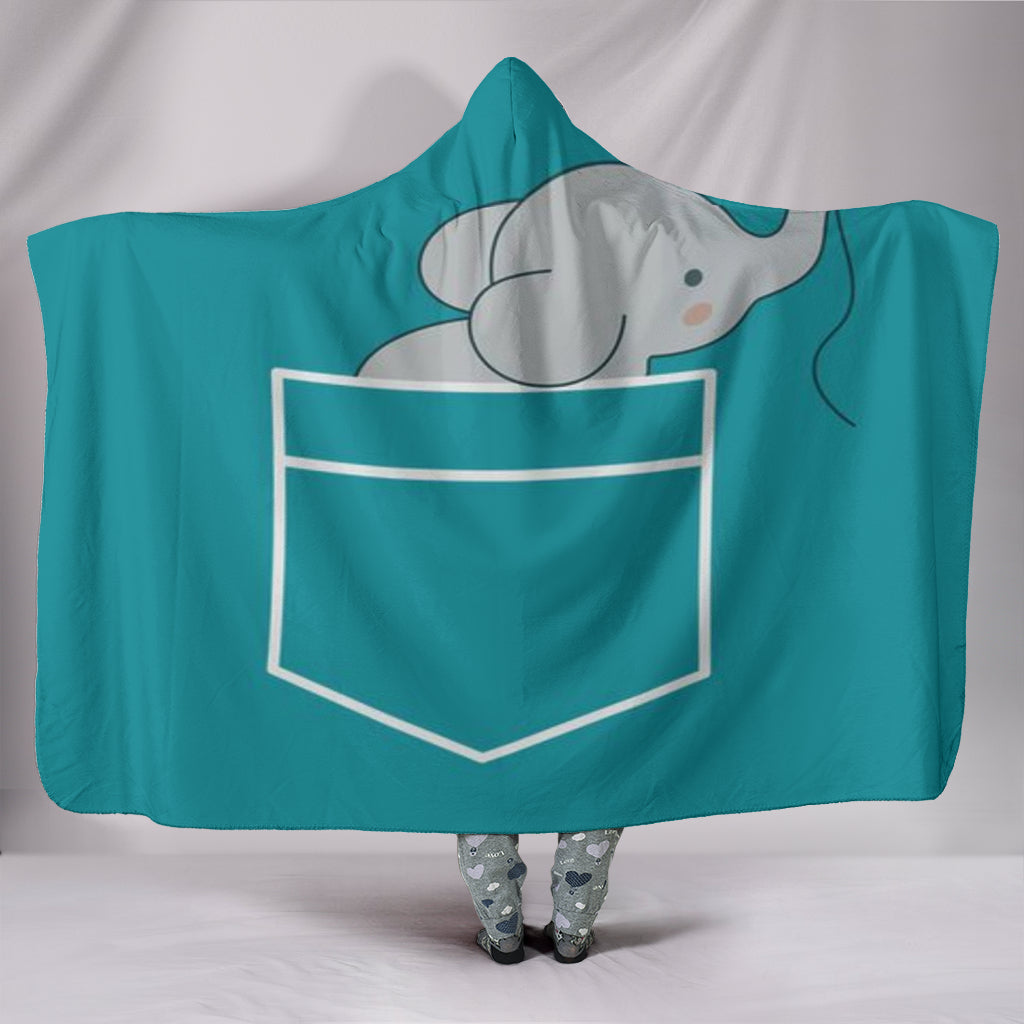 Elephant In Pocket Snuglee Hooded Blanket