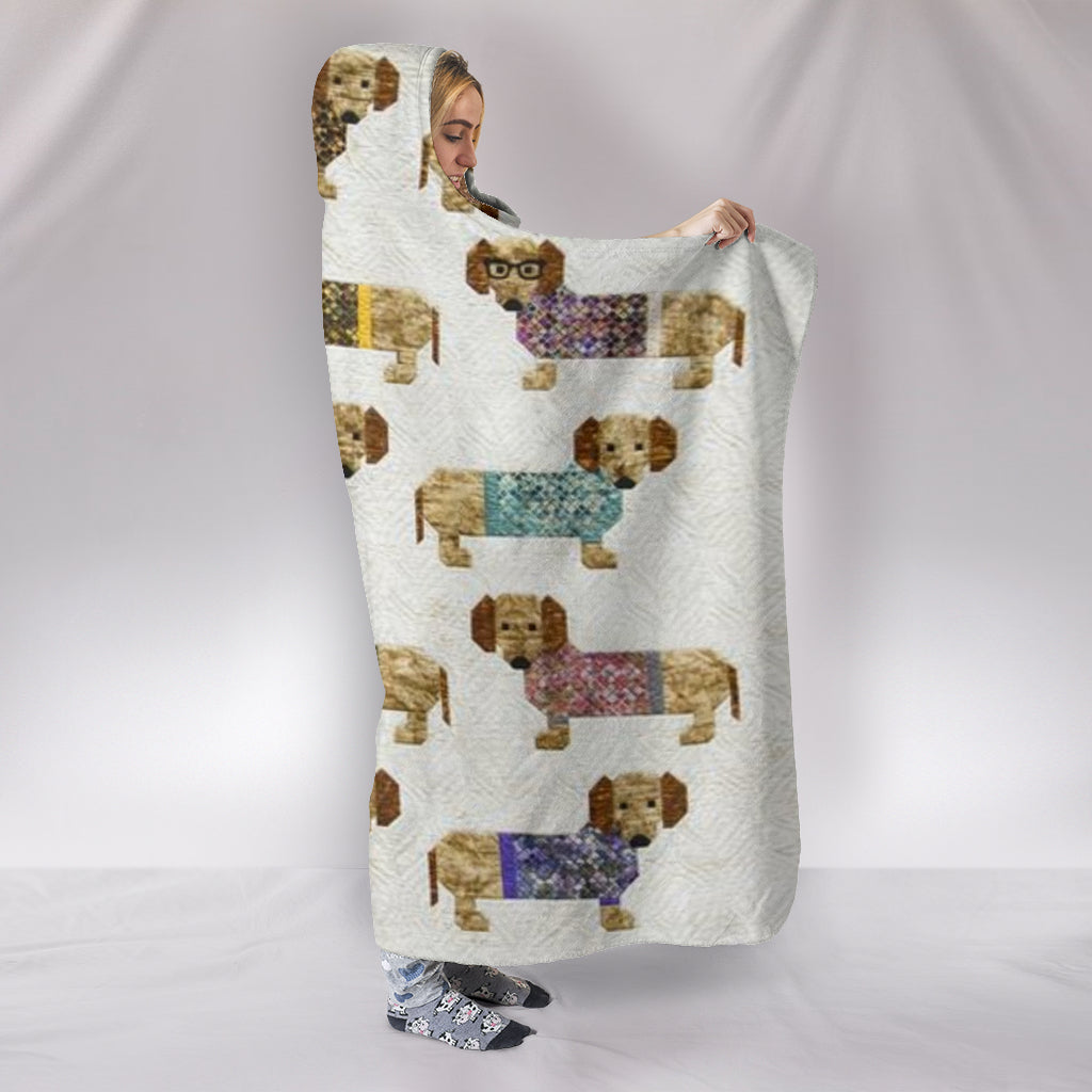 Dogs In Coats Hooded Blanket
