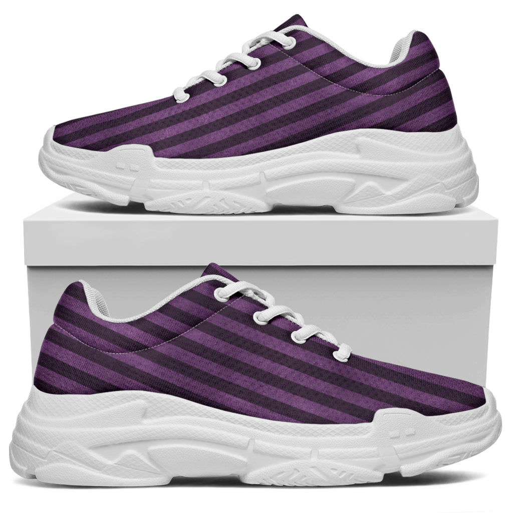 Purple Stripe Chunky Sneakers (White)