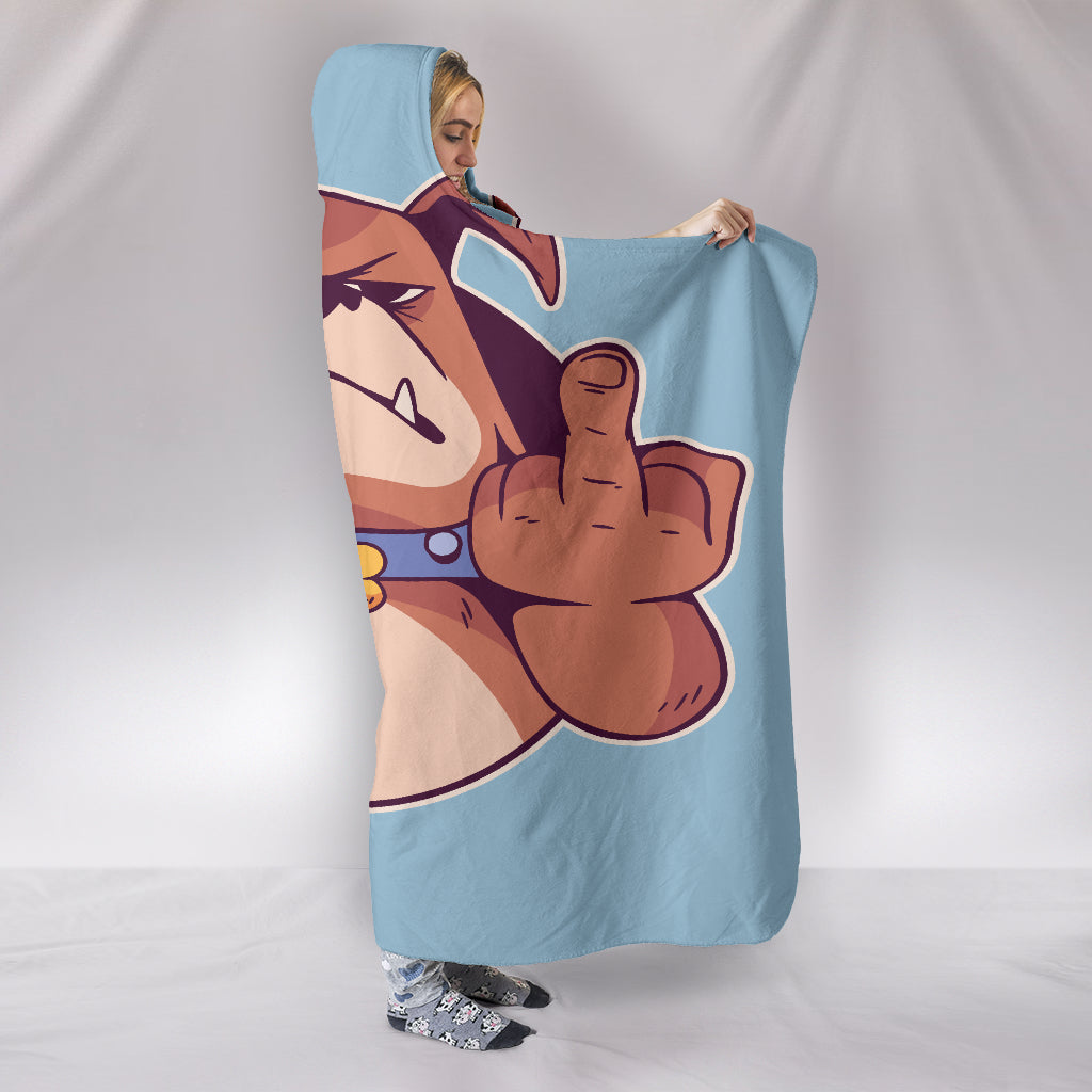 Rude Bulldog Hooded Blanket