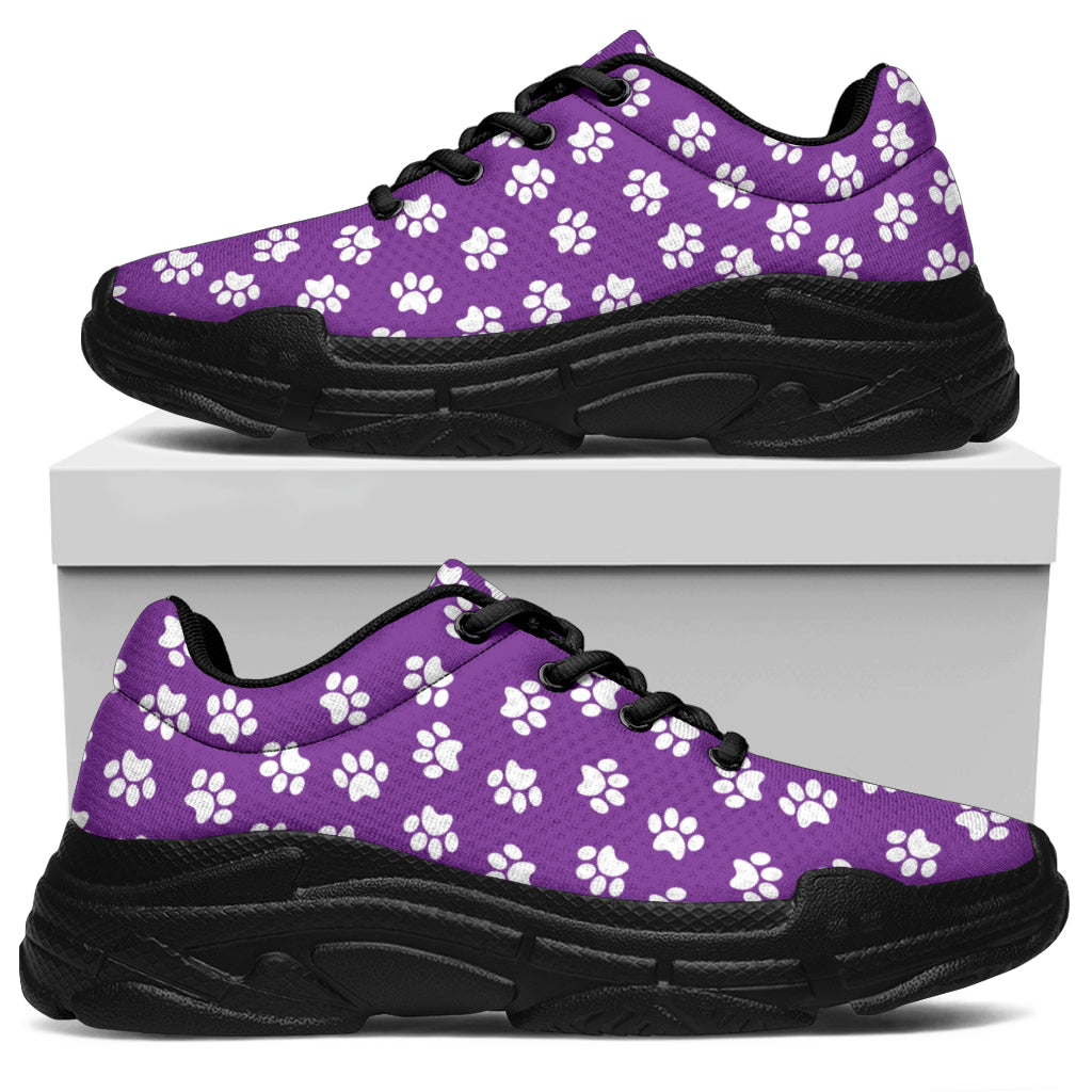 Paw Print Purple Chunky Sneakers