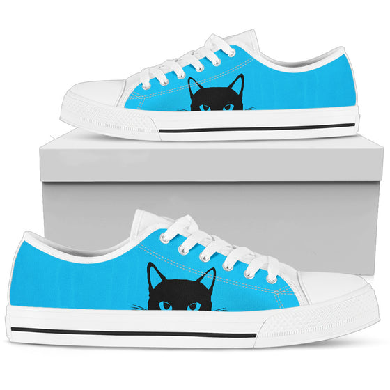 Sneaky Kitty - Blue Low-Top